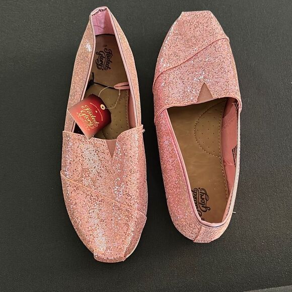 Pink Glitter Slip On Shoes - Picture 6 of 6